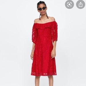Zara Midi off the shoulder dress
